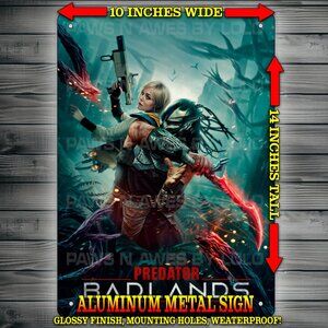 Predator Badlands Movie Glossy Wall Art Metal Sign 10x14"